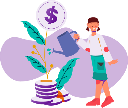 Person watering money plant
